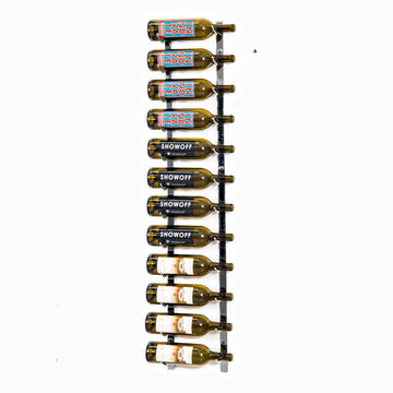W Series Wine Rack 4 (wall mounted metal bottle storage) in 12 Bottles (Single Deep) Chrome Luxe