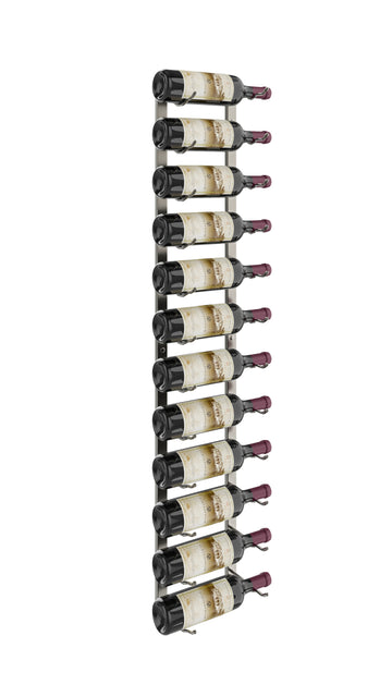 W Series Wine Rack 4 (wall mounted metal bottle storage) in 12 Bottles (Single Deep) Gunmetal