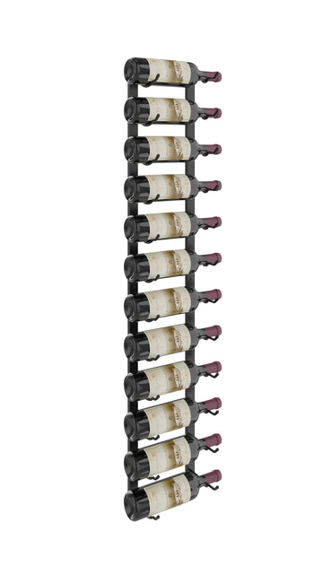 W Series Wine Rack 4 (wall mounted metal bottle storage) in 12 Bottles (Single Deep) Matte Black