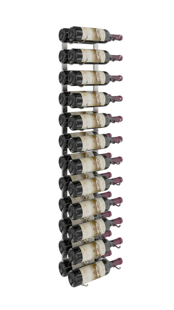 W Series Wine Rack 4 (wall mounted metal bottle storage) in 24 Bottles (Double Deep) Brushed Nickel