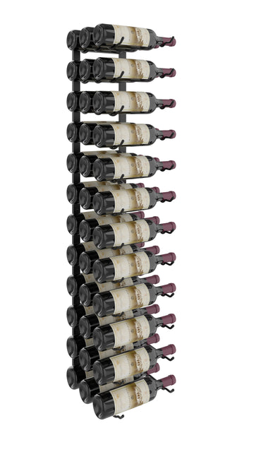 W Series Wine Rack 4 (wall mounted metal bottle storage) in 36 Bottles (Triple Deep) Matte Black