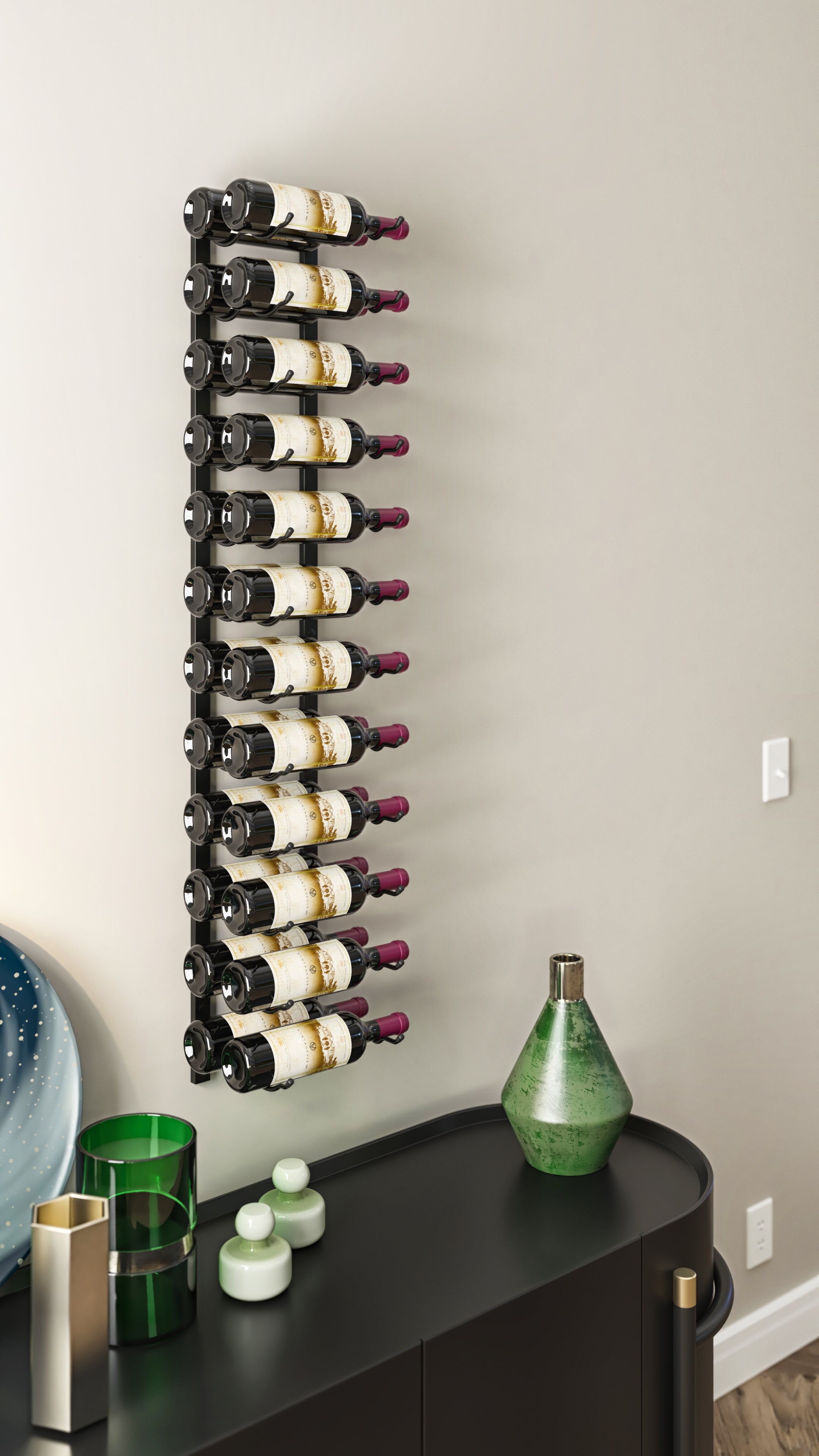 W Series 4 - 4ft Wall Mounted Metal Wine Rack