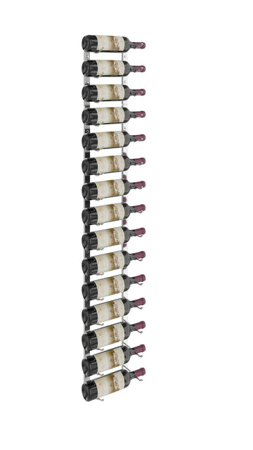 W Series Wine Rack 5 (wall mounted metal wine rack kit) in 15 Bottles (Single Deep) Chrome Luxe