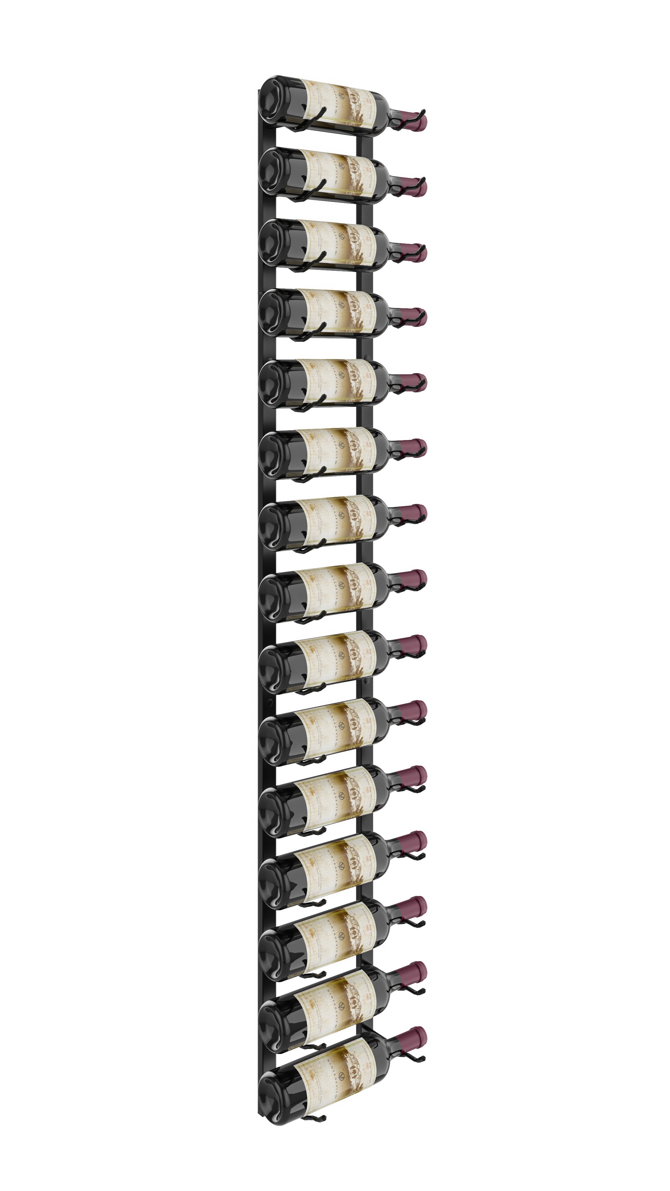 W Series Wine Rack 5 (wall mounted metal wine rack kit) in 15 Bottles (Single Deep) Matte Black