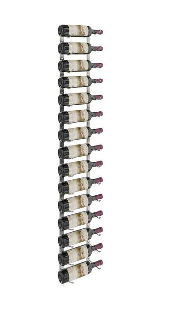 W Series Wine Rack 5 (wall mounted metal wine rack kit) in 15 Bottles (Single Deep) Brushed Nickel