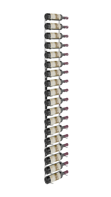 W Series Wine Rack 6 (metal wall mounted storage kit) in 18 Bottles (Single Deep) Chrome Luxe