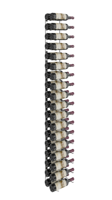 W Series Wine Rack 6 (metal wall mounted storage kit) in 36 Bottles (Double Deep) Chrome Luxe