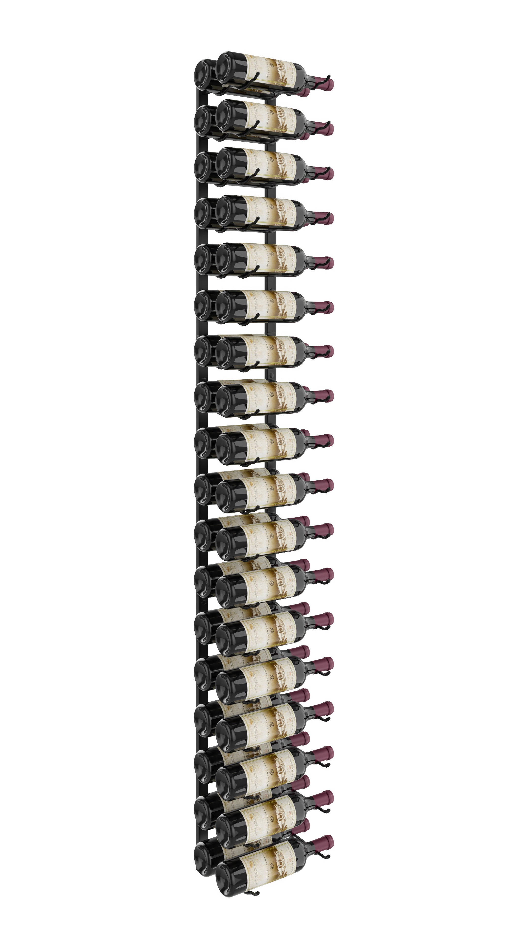 W Series Wine Rack 6 (metal wall mounted storage kit) in 36 Bottles (Double Deep) Matte Black