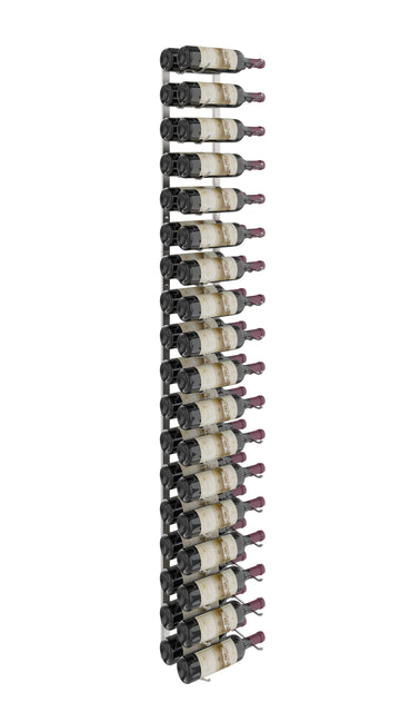 W Series Wine Rack 6 (metal wall mounted storage kit) in 36 Bottles (Double Deep) Brushed Nickel