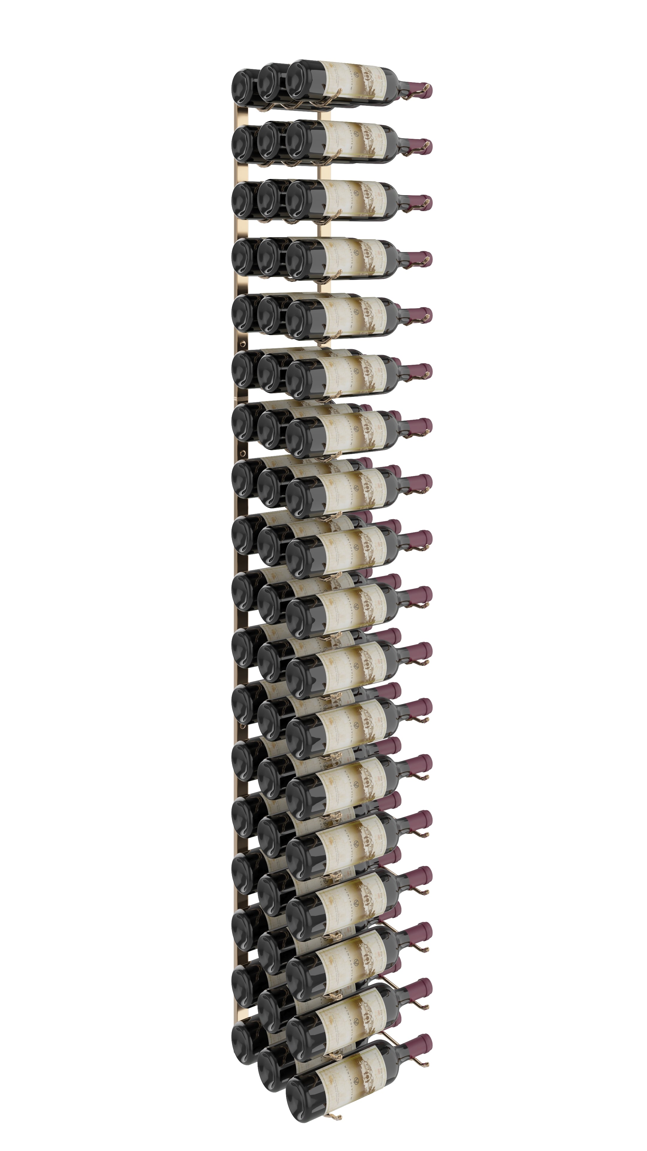 W Series Wine Rack 6 (metal wall mounted storage kit) in 54 Bottles (Triple Deep) Golden Bronze
