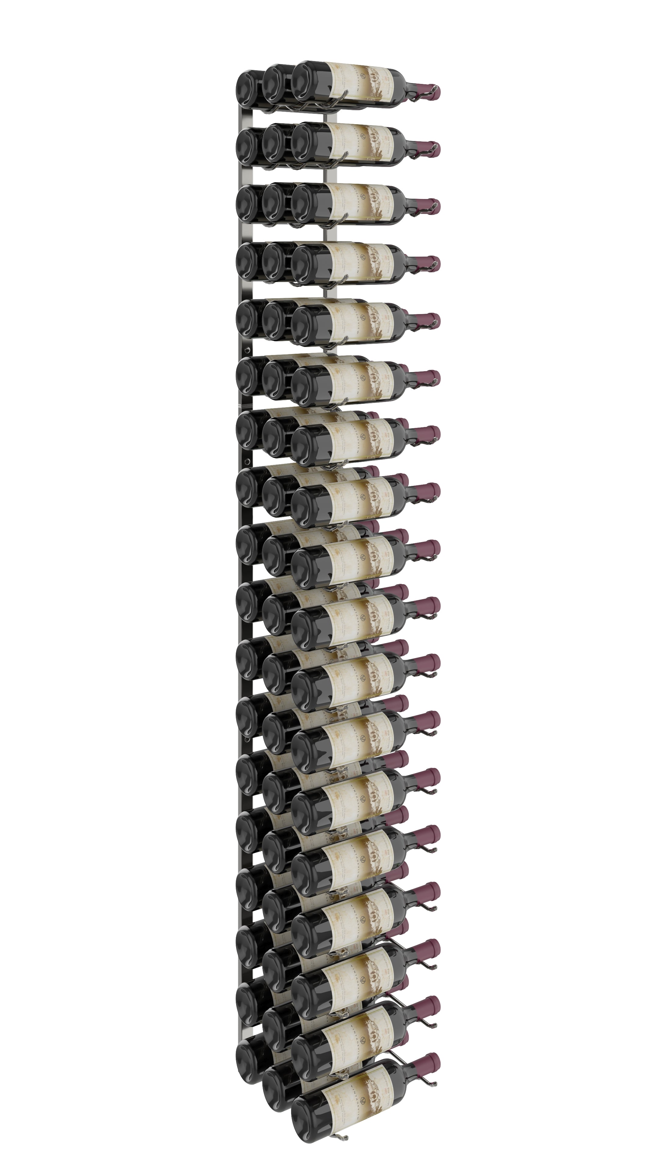 W Series Wine Rack 6 (metal wall mounted storage kit) in 54 Bottles (Triple Deep) Gunmetal