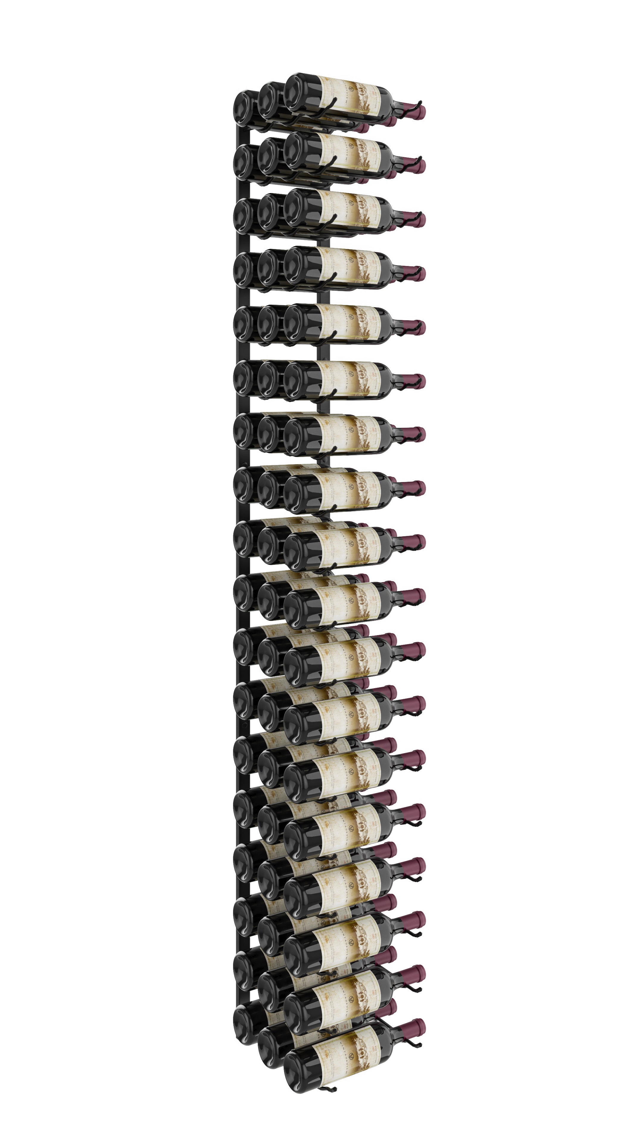 W Series Wine Rack 6 (metal wall mounted storage kit) in 54 Bottles (Triple Deep) Matte Black