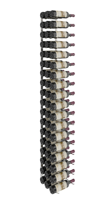 W Series Wine Rack 6 (metal wall mounted storage kit) in 54 Bottles (Triple Deep) Brushed Nickel