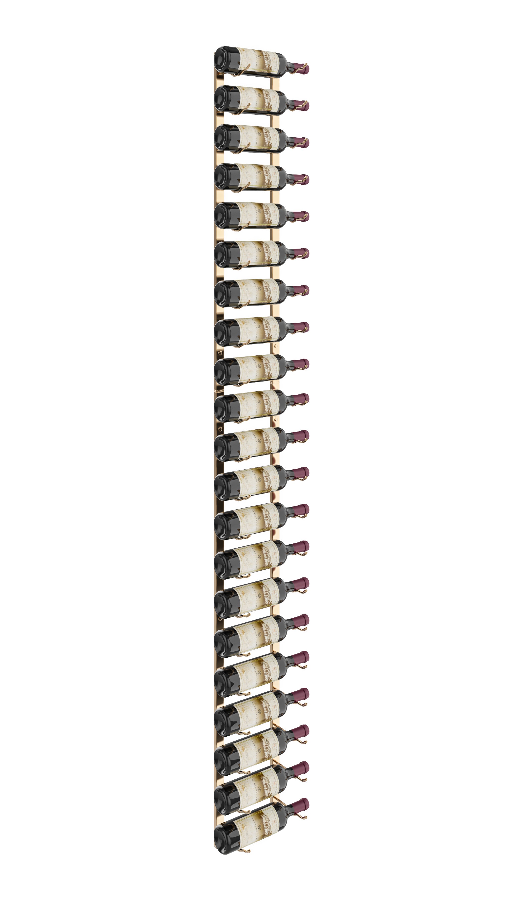 W Series Wine Rack 7 (wall mounted metal bottle storage kit) in 21 Bottles (Single Deep) Golden Bronze