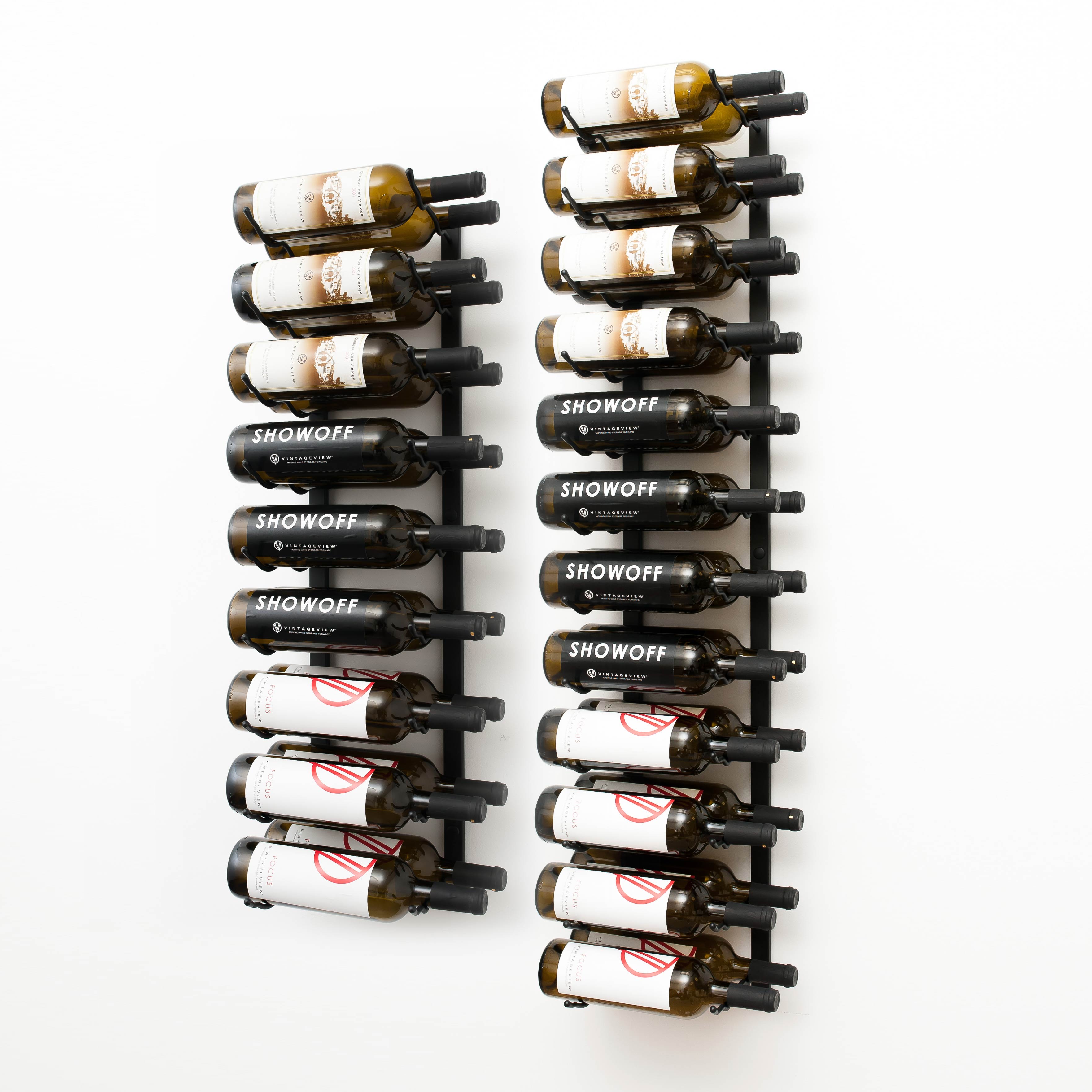 W Series Wine Rack 7 (wall mounted metal bottle storage kit)