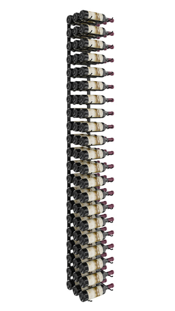 W Series Wine Rack 7 (wall mounted metal bottle storage kit) in 63 Bottles (Triple Deep) Matte Black