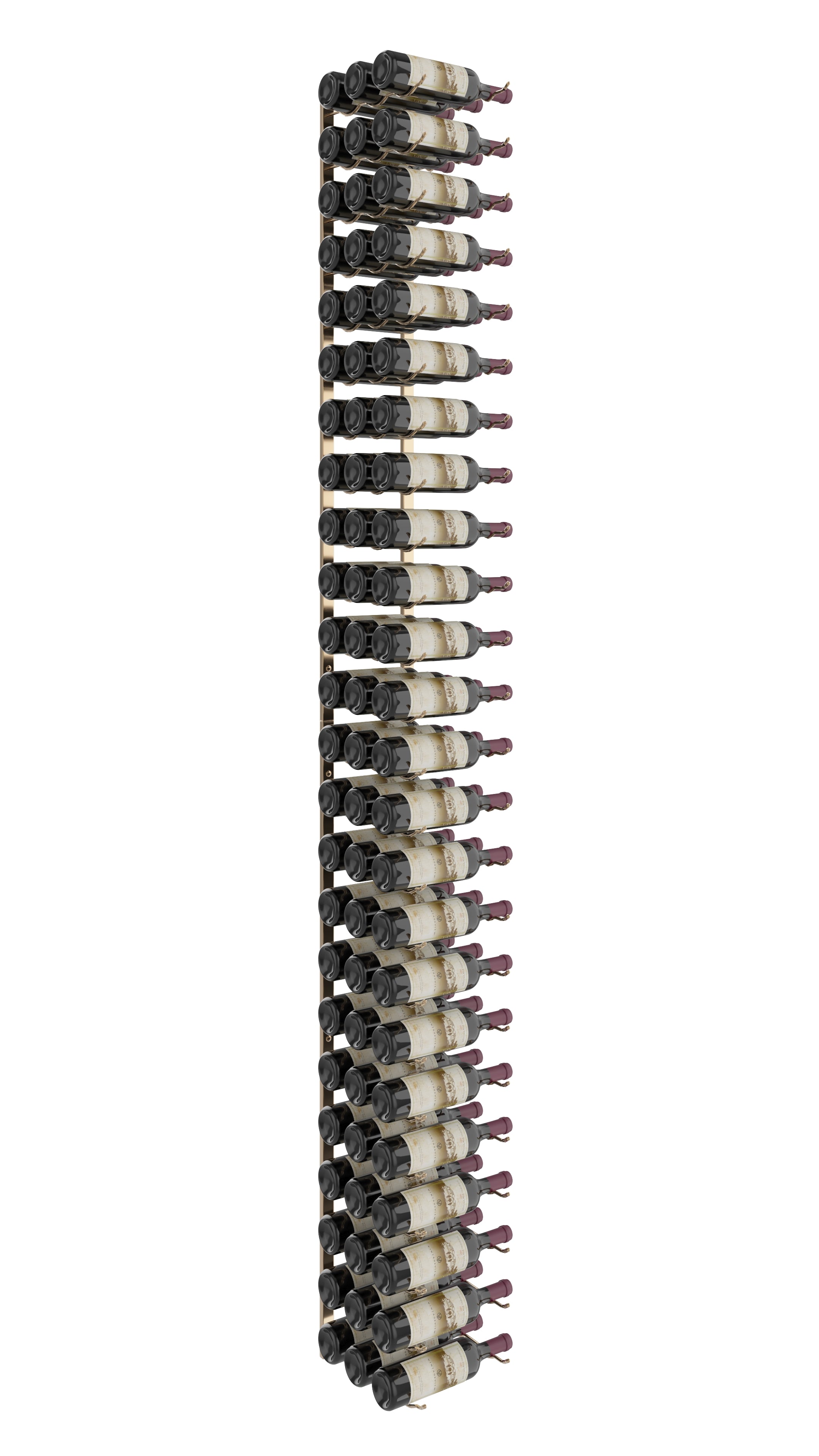 W Series Wine Rack 8 (modern wall mounted metal bottle storage) in 72 Bottles (Triple Deep) Golden Bronze
