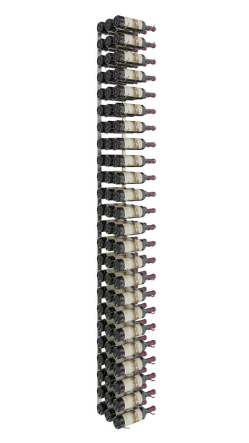 W Series Wine Rack 8 (modern wall mounted metal bottle storage) in 72 Bottles (Triple Deep) Brushed Nickel