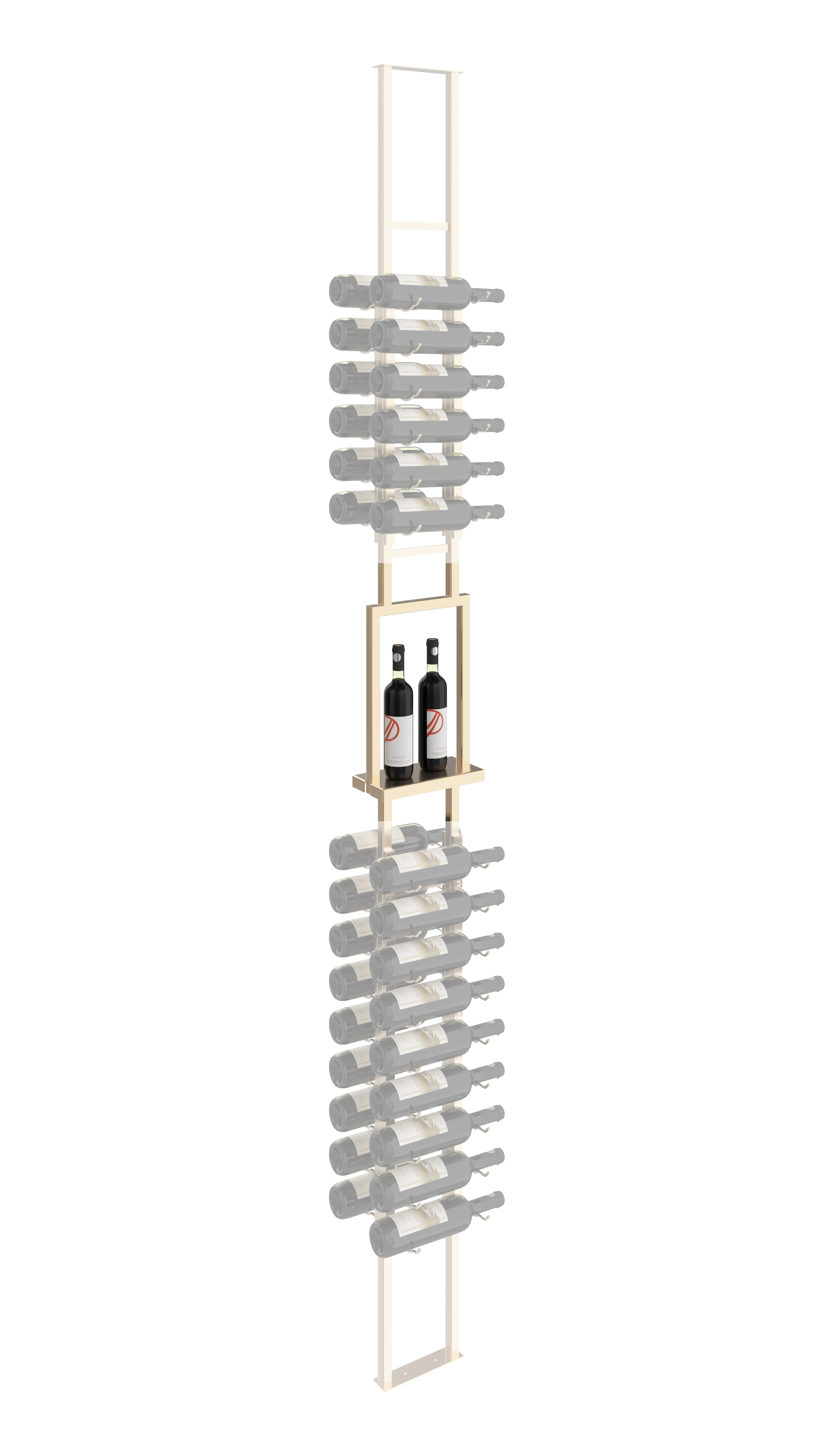 W Series Frame Window Presentation Shelf for Upright Bottle & Glassware Display