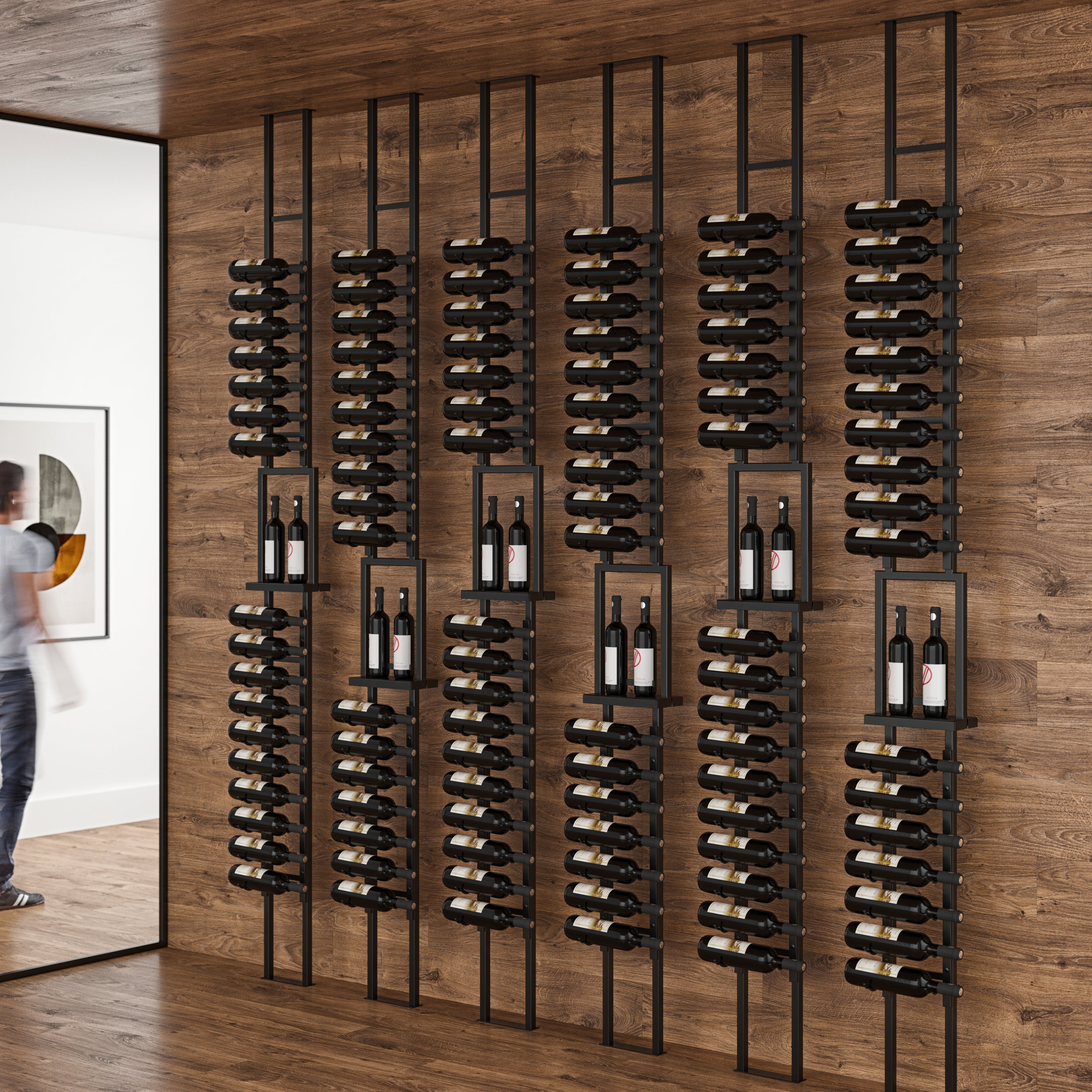 W Series Frame Window Presentation Shelf for Upright Bottle & Glassware Display