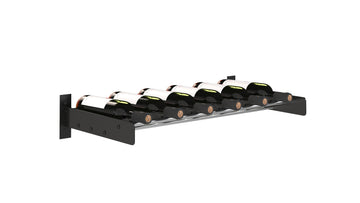 Evolution Wine Wall Cork Ledge in 6 bottles Matte Black/Chrome