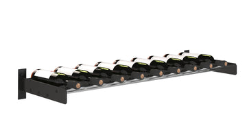 Evolution Wine Wall Cork Ledge in 9 bottle Matte Black/Chrome