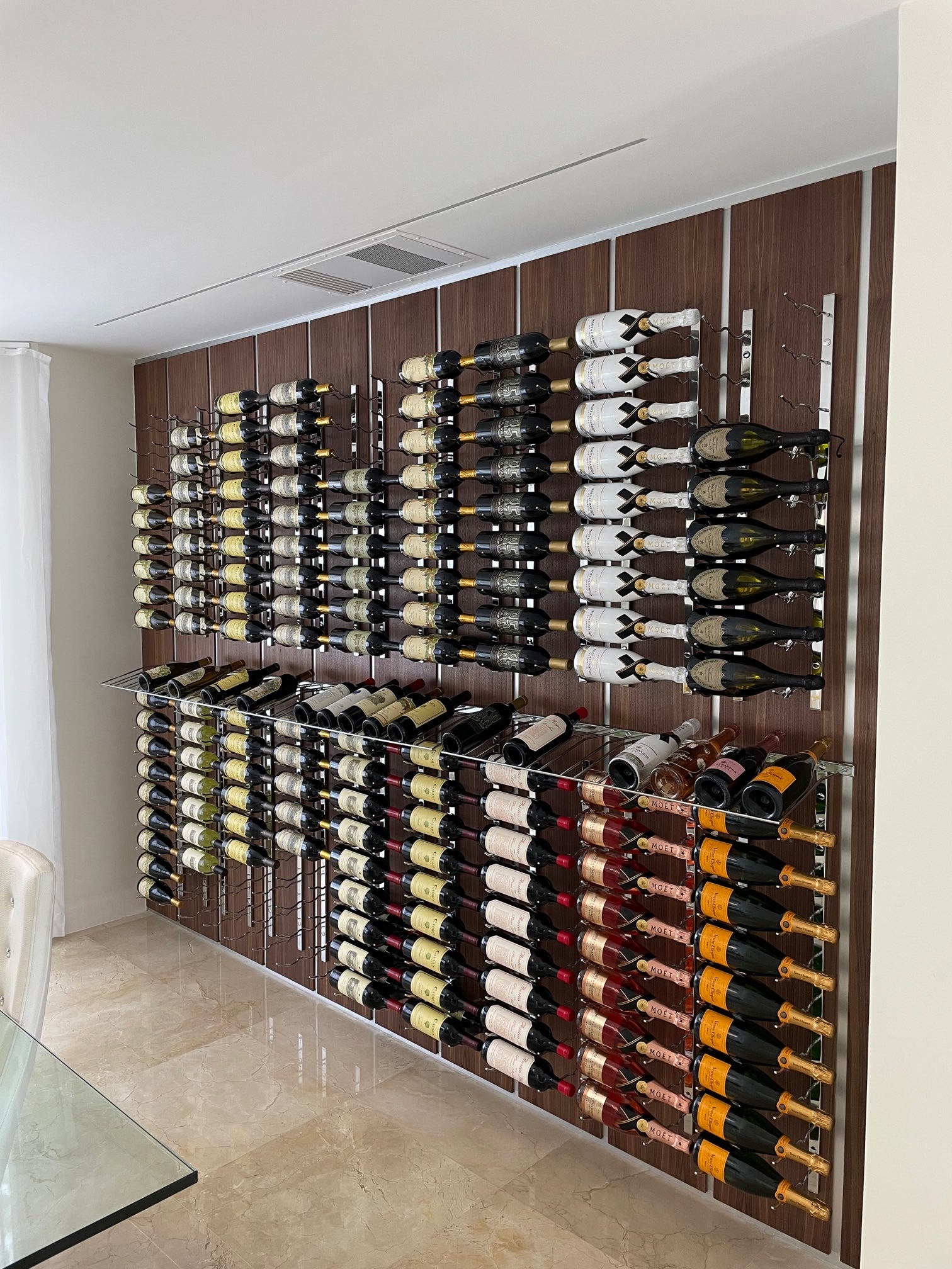 W Series 4 - 4ft Wall Mounted Metal Wine Rack