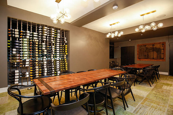 Wall Wine Rack in a Restaurant