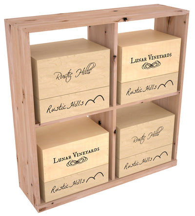 InstaCellar - Solid Case Bin with Top in Knotty Alder Unstained without WineSafe™ Satin Sealant