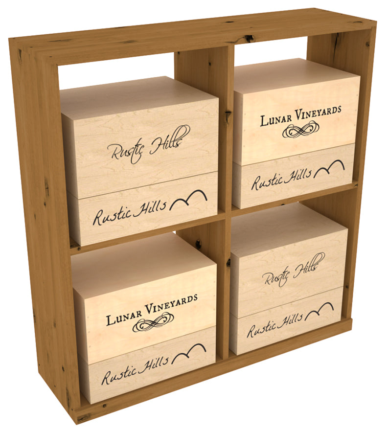 InstaCellar - Solid Case Bin with Top in Knotty Alder Oak stained without WineSafe™ Satin Sealant