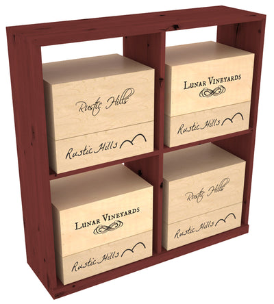 InstaCellar - Solid Case Bin with Top in Knotty Alder Cherry stained without WineSafe™ Satin Sealant