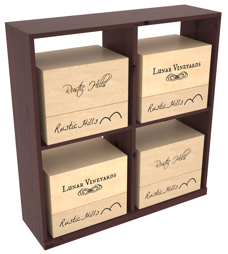 InstaCellar - Solid Case Bin with Top in Knotty Alder Walnut stained with WineSafe™ Satin Sealant