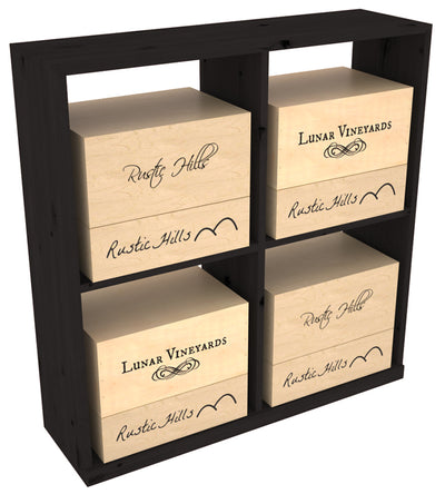 InstaCellar - Solid Case Bin with Top in Knotty Alder Black stained without WineSafe™ Satin Sealant
