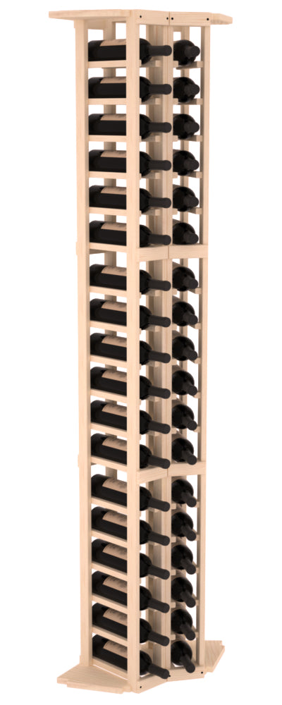 InstaCellar - 2 Column Corner Rack in Ponderosa Pine Unstained without WineSafe™ Satin Sealant
