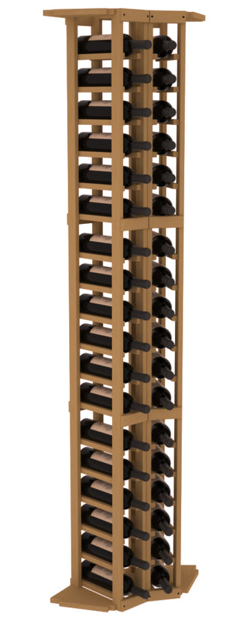 InstaCellar - 2 Column Corner Rack in Ponderosa Pine Oak stained without WineSafe™ Satin Sealant