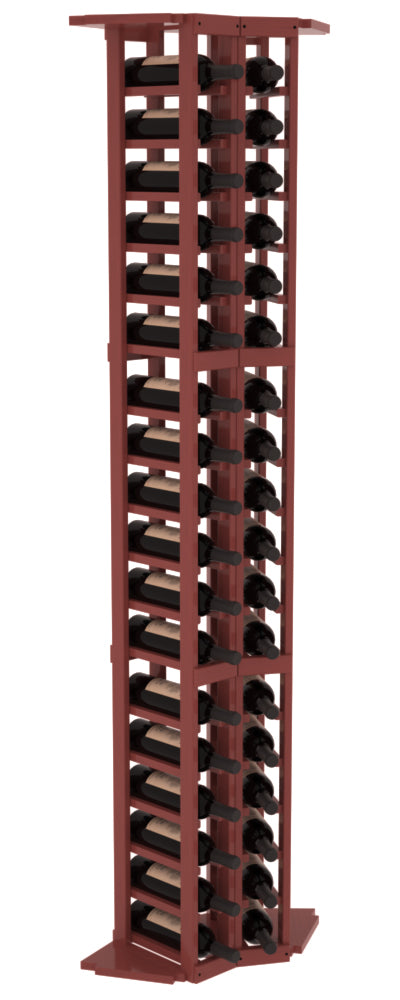InstaCellar - 2 Column Corner Rack in Ponderosa Pine Cherry stained with WineSafe™ Satin Sealant