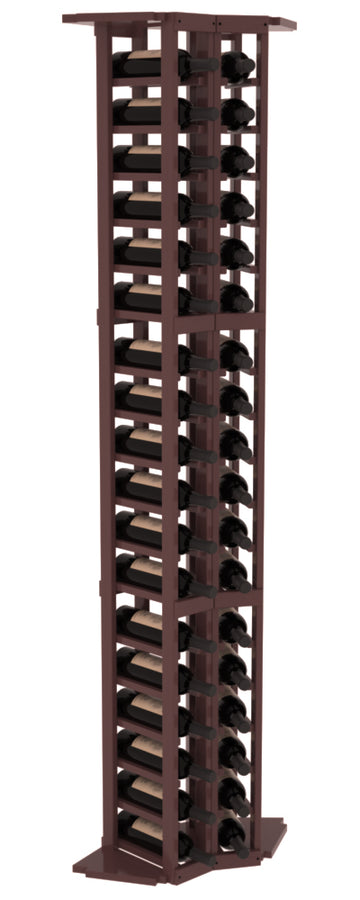 InstaCellar - 2 Column Corner Rack in Ponderosa Pine Walnut stained with WineSafe™ Satin Sealant