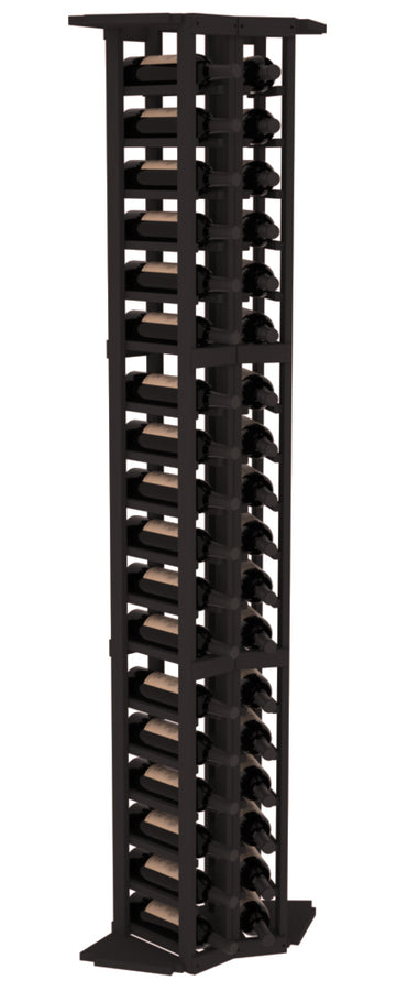 InstaCellar - 2 Column Corner Rack in Ponderosa Pine Black stained without WineSafe™ Satin Sealant