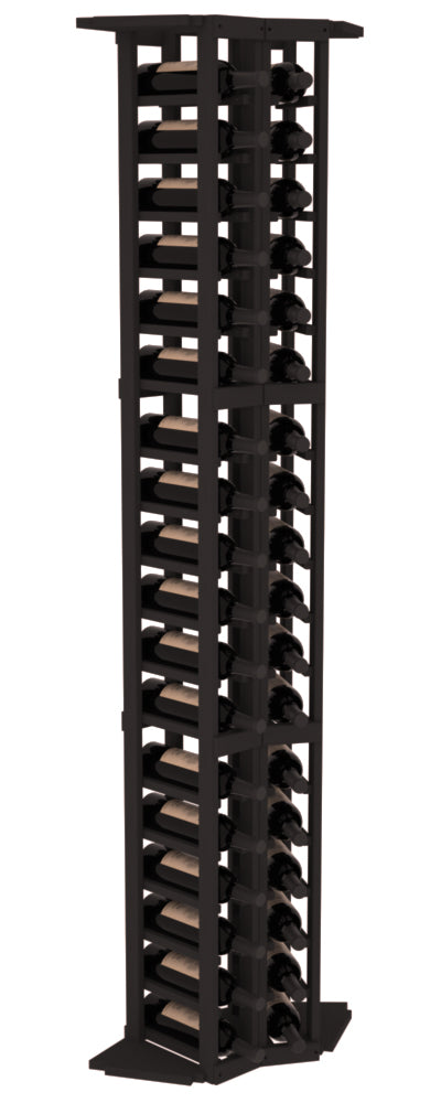 InstaCellar - 2 Column Corner Rack in Ponderosa Pine Black stained without WineSafe™ Satin Sealant