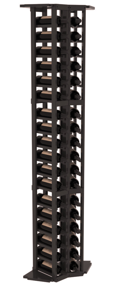 InstaCellar - 2 Column Corner Rack in Ponderosa Pine Black stained with WineSafe™ Satin Sealant