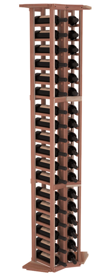 InstaCellar - 2 Column Corner Rack in Premium Redwood Unstained without WineSafe™ Satin Sealant