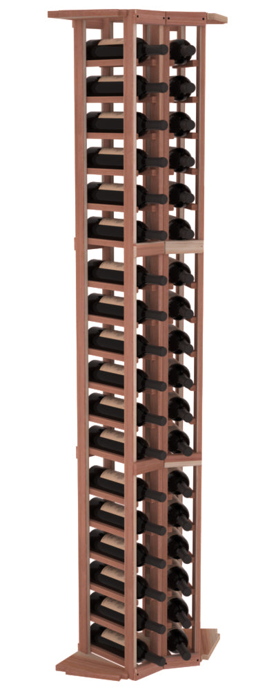 InstaCellar - 2 Column Corner Rack in Premium Redwood Unstained without WineSafe™ Satin Sealant
