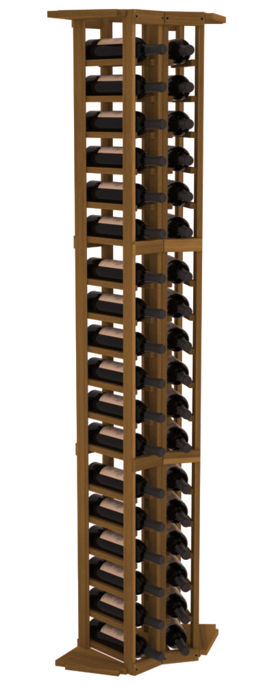 InstaCellar - 2 Column Corner Rack in Premium Redwood Oak stained without WineSafe™ Satin Sealant