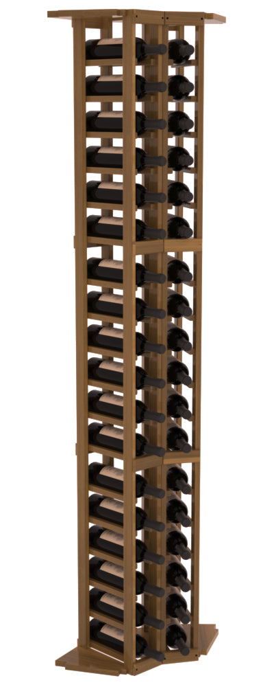 InstaCellar - 2 Column Corner Rack in Premium Redwood Oak stained with WineSafe™ Satin Sealant