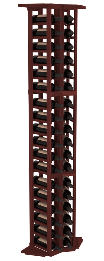 InstaCellar - 2 Column Corner Rack in Premium Redwood Cherry stained without WineSafe™ Satin Sealant