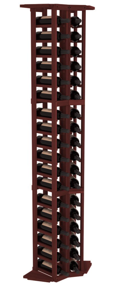 InstaCellar - 2 Column Corner Rack in Premium Redwood Cherry stained without WineSafe™ Satin Sealant