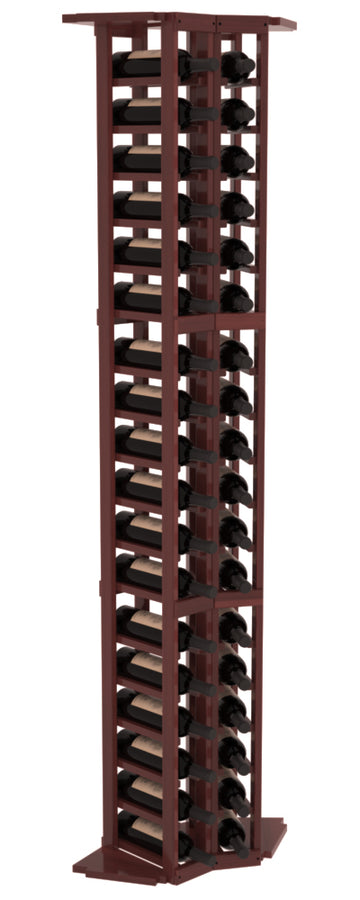 InstaCellar - 2 Column Corner Rack in Premium Redwood Cherry stained with WineSafe™ Satin Sealant