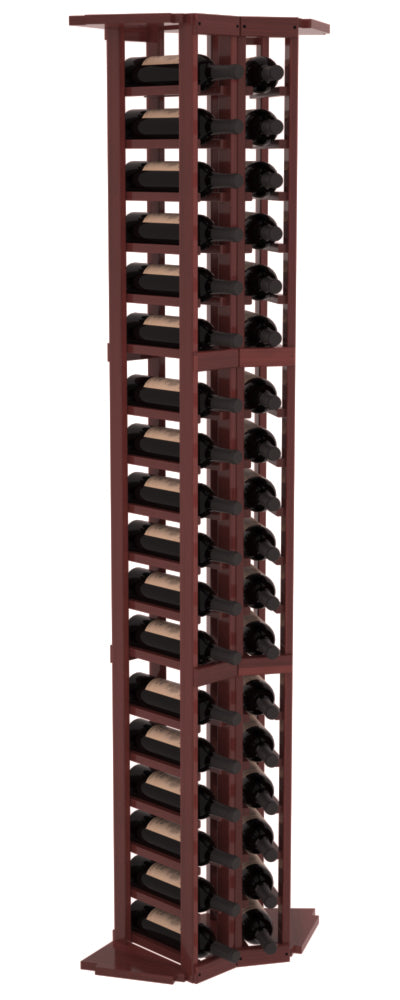 InstaCellar - 2 Column Corner Rack in Premium Redwood Cherry stained with WineSafe™ Satin Sealant