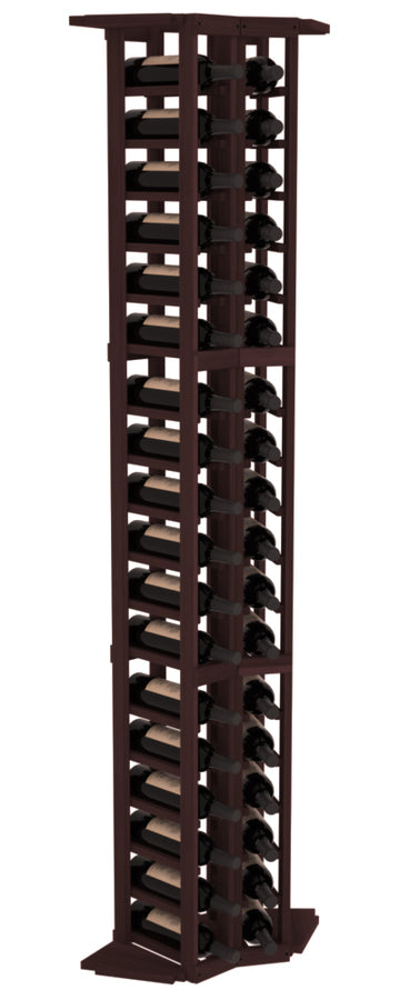 InstaCellar - 2 Column Corner Rack in Premium Redwood Walnut stained without WineSafe™ Satin Sealant