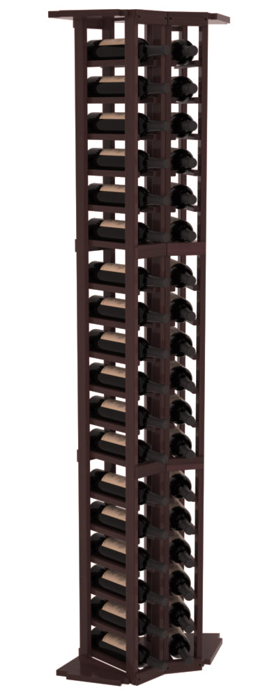 InstaCellar - 2 Column Corner Rack in Premium Redwood Walnut stained with WineSafe™ Satin Sealant